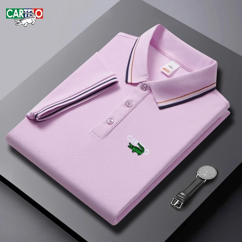 

New summer men's high-quality short sleeved polo shirt, fashionable, trendy, casual, sweat wicking, cool top