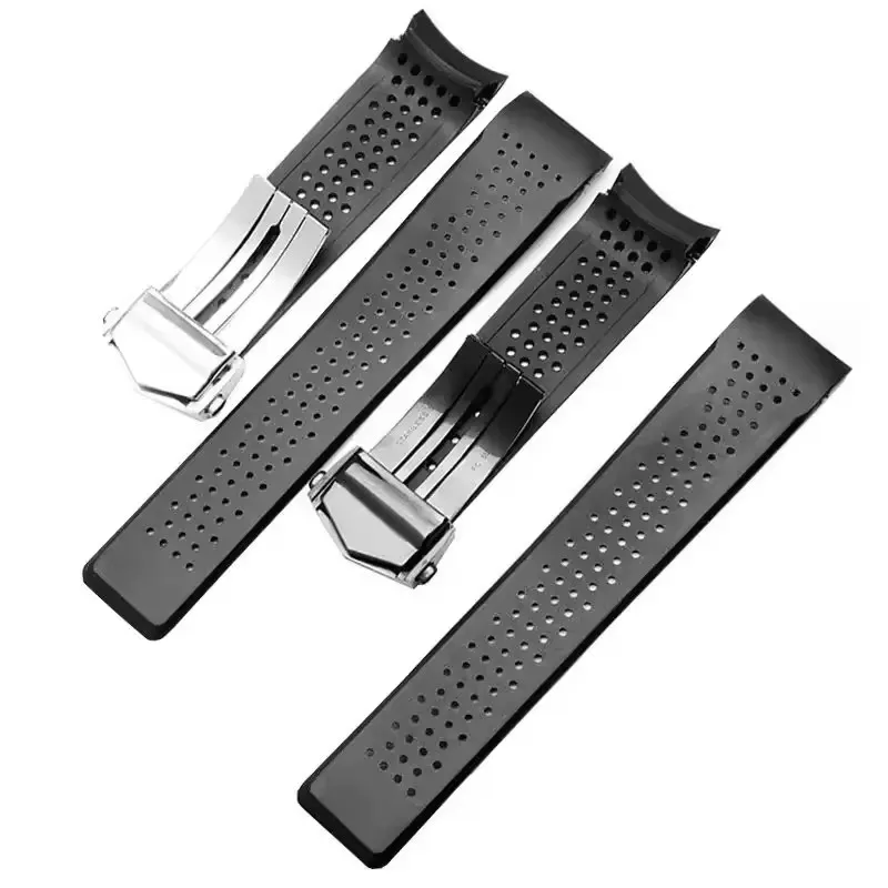 Watch Bracelet For TAG HEUER GRAND CARRERA AQUARACER Soft Silicone Wristband 22mm 24mm Men\'s Watch Strap Rubber Watch Band Chain