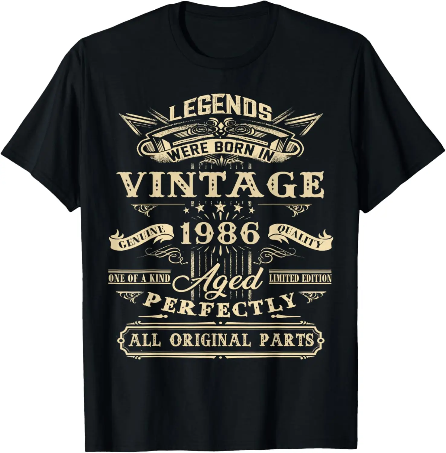 40th Birthday Gift for Legends Born 1986 40 Yrs Old Vintage T-Shirt 1986 Vintage T Shirt Graphic T Shirts Cotton Short Sleeve