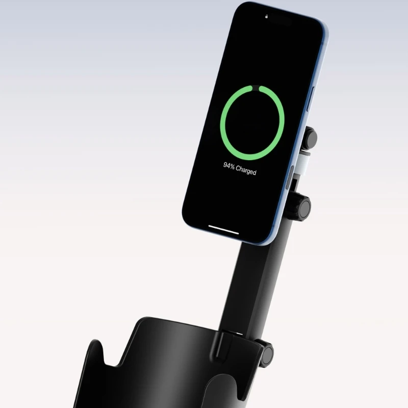 Plastic Car Cup Holder Phone Mount With 15W Fast Wireless Chargers Height Adjustable For Mobile Phone