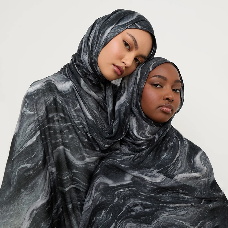 2025 مسلم جيرسي الحجاب وشاح لينة الصلبة شالات الحجاب foulard فام musulman الإسلام العربية التفاف رئيس عمامة للنساء الأوشحة #4