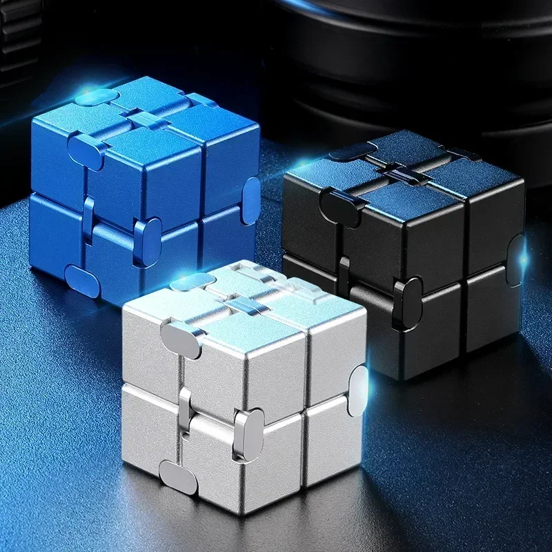 Infinity Cube Fidget toy flip, anti-stress plastic metal, EDC anxiety for adults and children, autism, ADHD