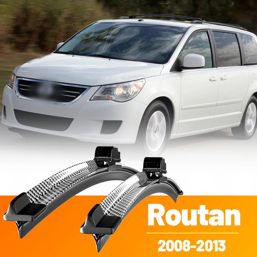 2pcs Front Windshield Windscreen Wiper Blades Carbon Fibre Wipers For Volkswagen VW Routan 2008-2013 2009 2010 2011 2012