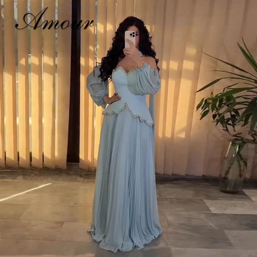 Amour Maßgeschneiderte Elegante Sweetheart Abendkleider Glitzer Plissee Bodenlange A-Linien Lange Kleider Hochzeitspartykleider 2026