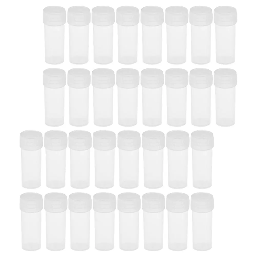 

50 Pcs Bottles with Caps Mini Containers Lids Powder Bottled Refillable Screw Sample Pp