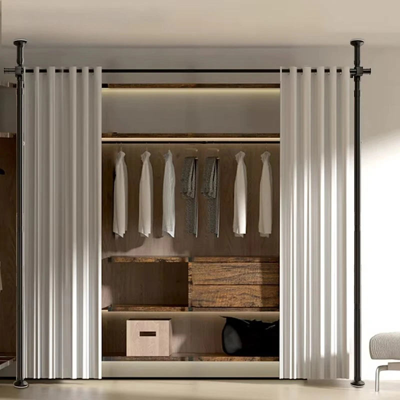 

25Mm Freestanding Modern Metal Steel Vertical Tension Retractable Black Coated Chamber Partition Screen