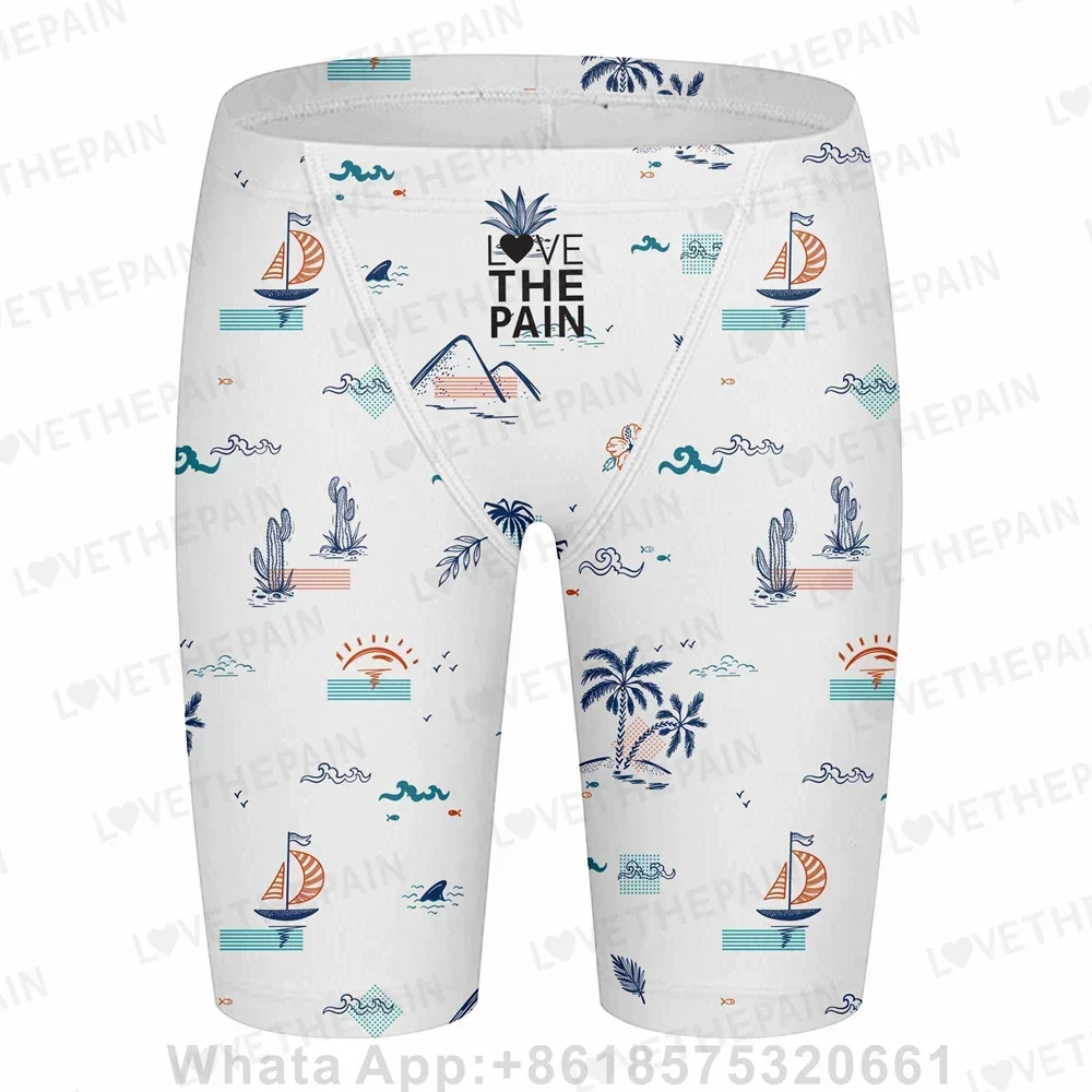 2026 Men's Swim Jammer Swimsuit Shorts Swimming Trunk Swimwear Beach Swim Surfing Sport Pants Briefs Summer Elastic Boxer Shorts