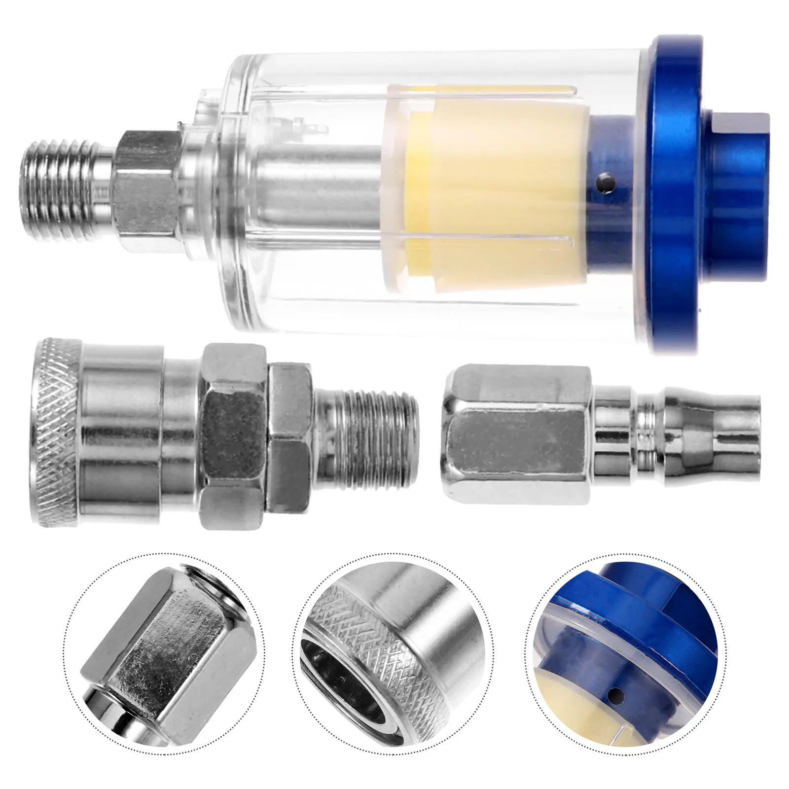 1 مجموعة 1 مجموعة خرطوم الهواء فلتر زيت الماء فخ الرطوبة ل بخاخ الطلاء الهوائي فاصل البلاستيك تصفية ضاغط الهواء المياه #2