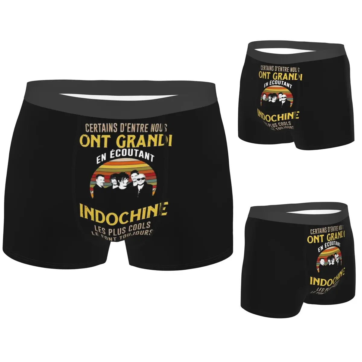 

Boxer Underpants Shorts Best Of Indochine Band Logo7 Exselna Genres Rock Panties Men Breathable Underwear for Homme Man Gifts