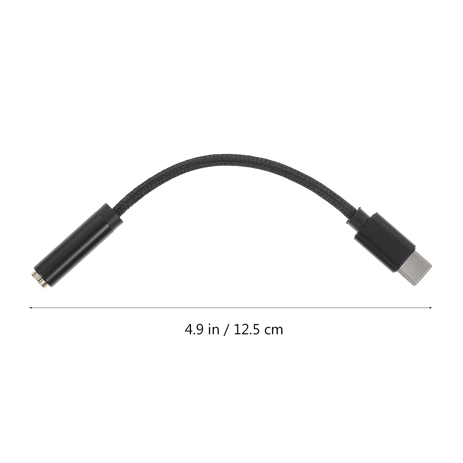 USB Type-C to 3.5mm Earphone Adapter High Strength Braided Cable Aluminum Alloy Shell Audio Converter for Type-