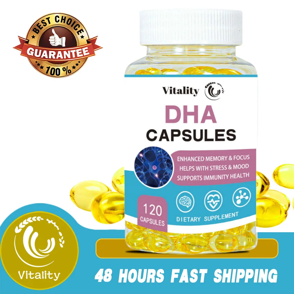 Vitality High IQ Brain Booster Supplement DHA Vitamin Capsules Improve Memory Mental Focus Nerve Energy and IQ Spirit