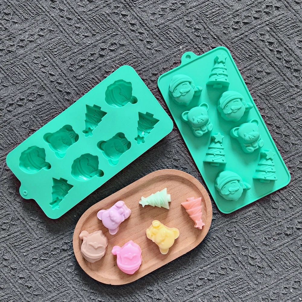 1 stampo in silicone a 8 cavità a forma di cioccolato koala natalizio, adatto per caramelle fai da te, budini, biscotti, teglie da forno