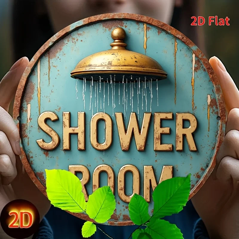 2DFlat - Vintage-Holzschild und Holzgemälde im Stil von „Bathtub Room“, Wanddekoration im Vintage-Stil, geeignet für Bars