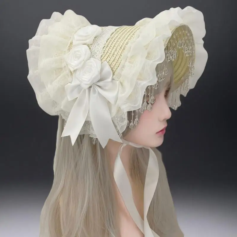 Y3NE Dramatic Ruffled Mourning Hat Detailed Craftsmanship For Dark Aesthetic Outfits