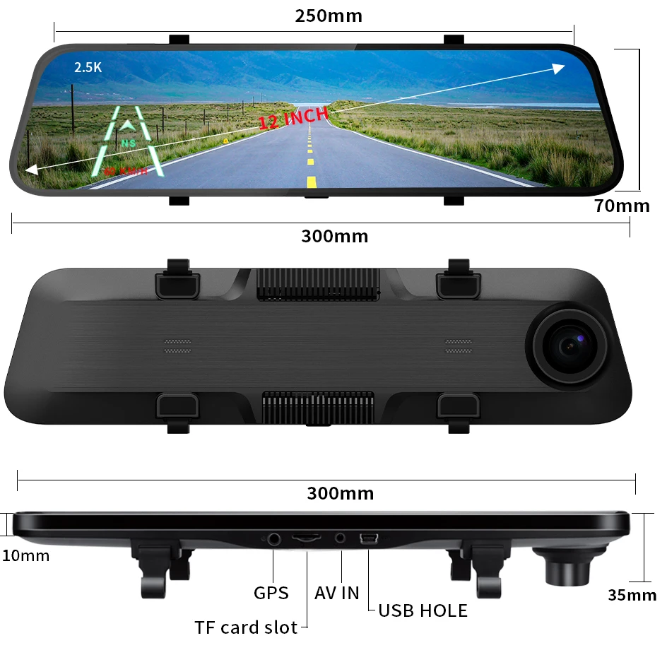 Dash Cam 12 Inch Touchscreen Wifi Autokamer Spiegel Videorecorder Voor Auto 'S Dvr Met Sony Achteruitkijkcamera Auto Zwarte Doos