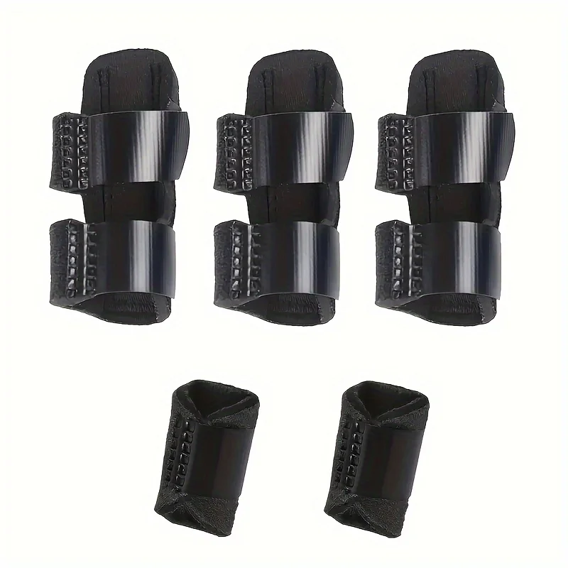 5pcs Finger Splint Set: 2 Thumb and Little Finger Braces, 3 Finger Stabilizers for Index, Middle, and Ring Fingers