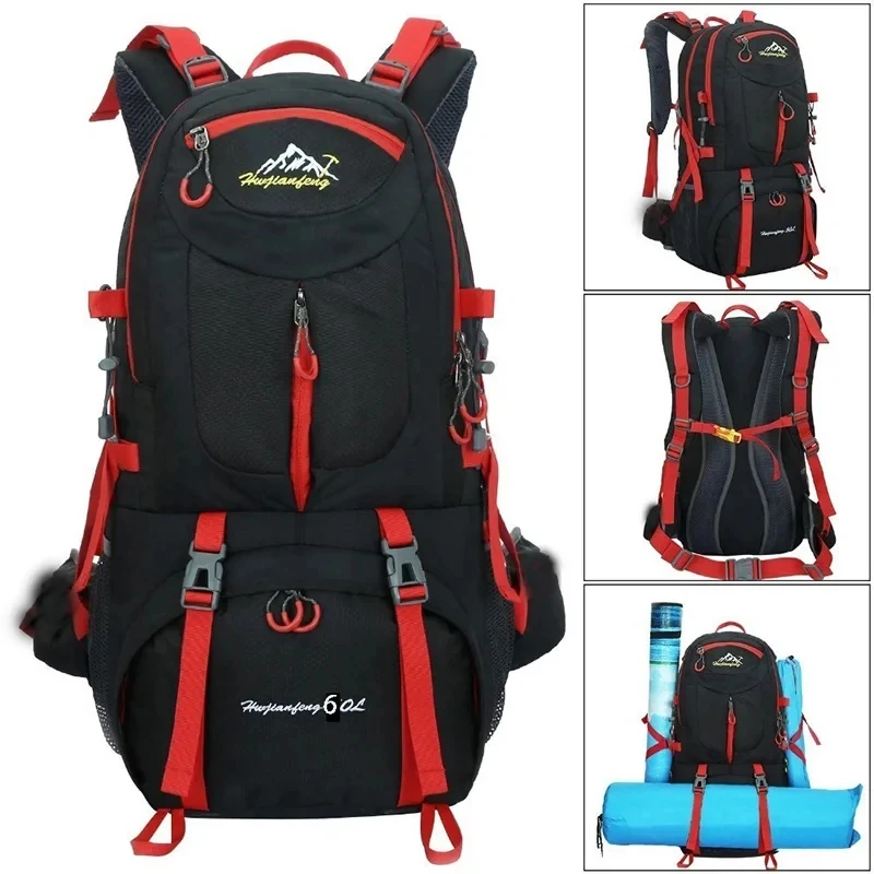 

Large Capacity Trekking Backpack Travel Bag With Shoe Packet Mountaineering Sports Bag Man Waterproof Camping Backpack Men Women