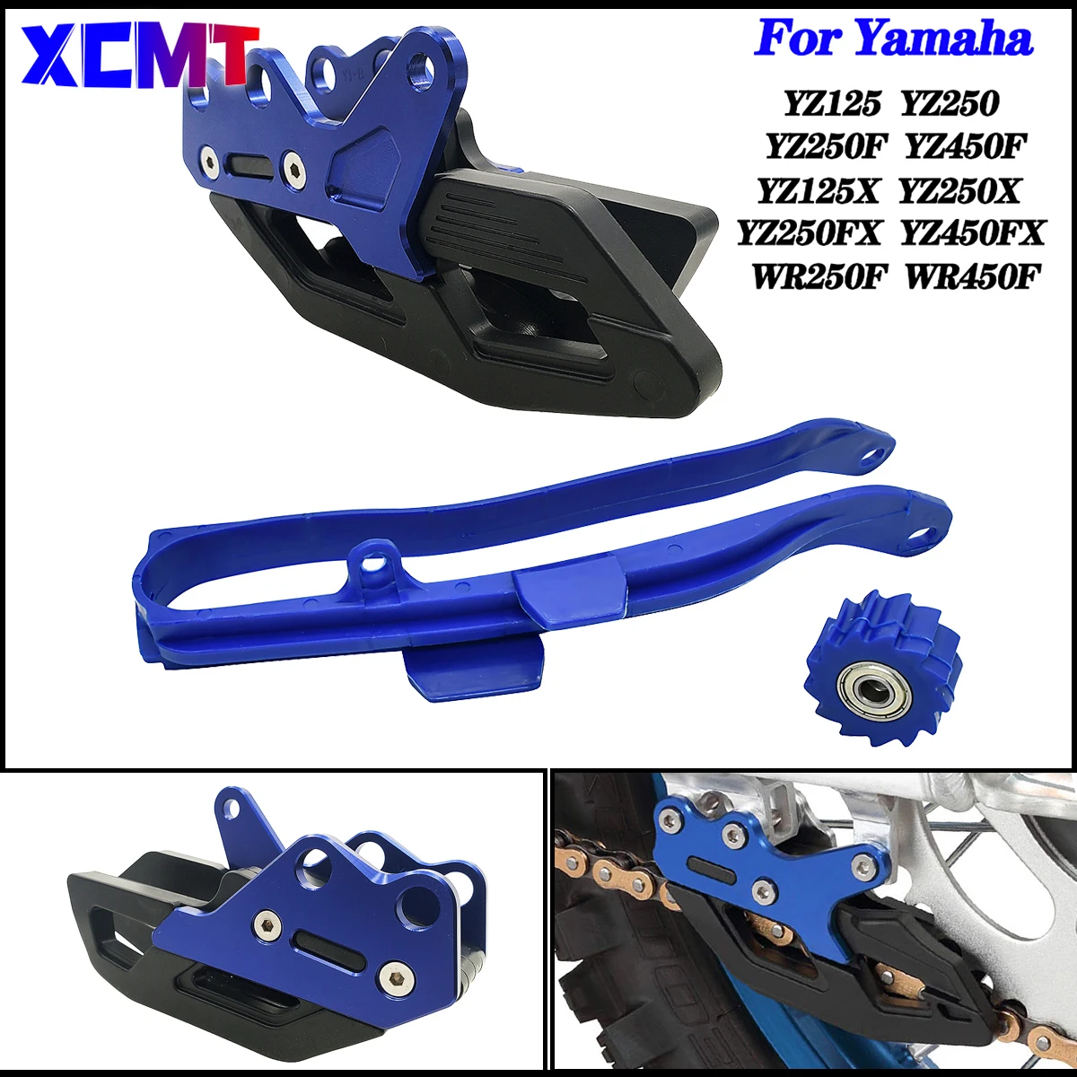 

For YAMAHA YZ125 YZ250 YZ250F YZ450F 250F YZ250X WR250F WR450F Chain Slider Swingarm Guide Lower Rolle＆Chian Guide Guard KitS