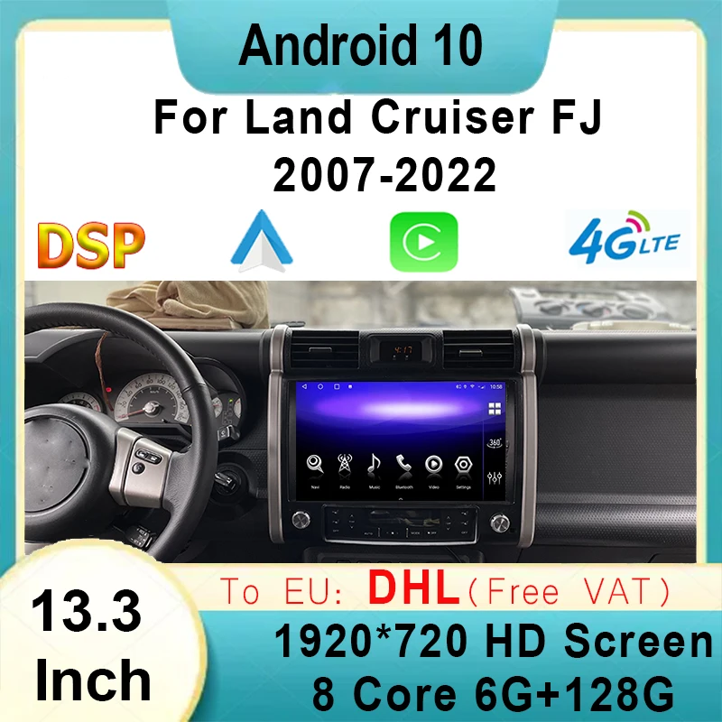 

13.3 Inch TS10 Android 128G Car Radio Player For TOYOTA LAND CRUISER FJ 2007-2022 GPS Navi DVD Multimedia Carplay