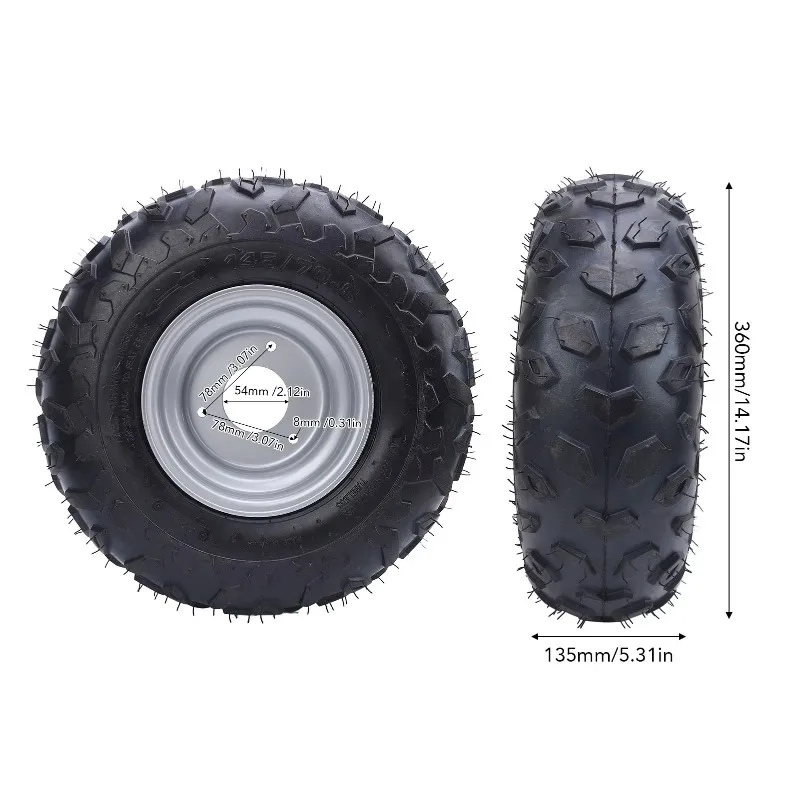 【2026】145x70-6 Tire 6 Inch Wheels Rim Tire Tyre 3 Bolts Go Kart Tyre For ATV UTV Quad Off Road Golf Car
