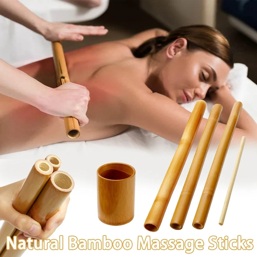 SAP Natural Bamboo Massage Stick Wood Therapy Stick Gua Sha Massage Wood Therapy Tools for Body Contour Cupping Gua Sha Massager