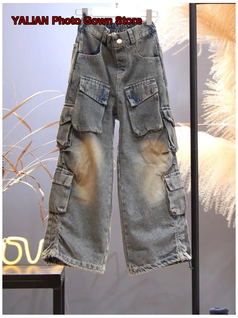Boys Pants Kids Spring Autumn Hip-Hop Pocketed New Casual Style Older Kids