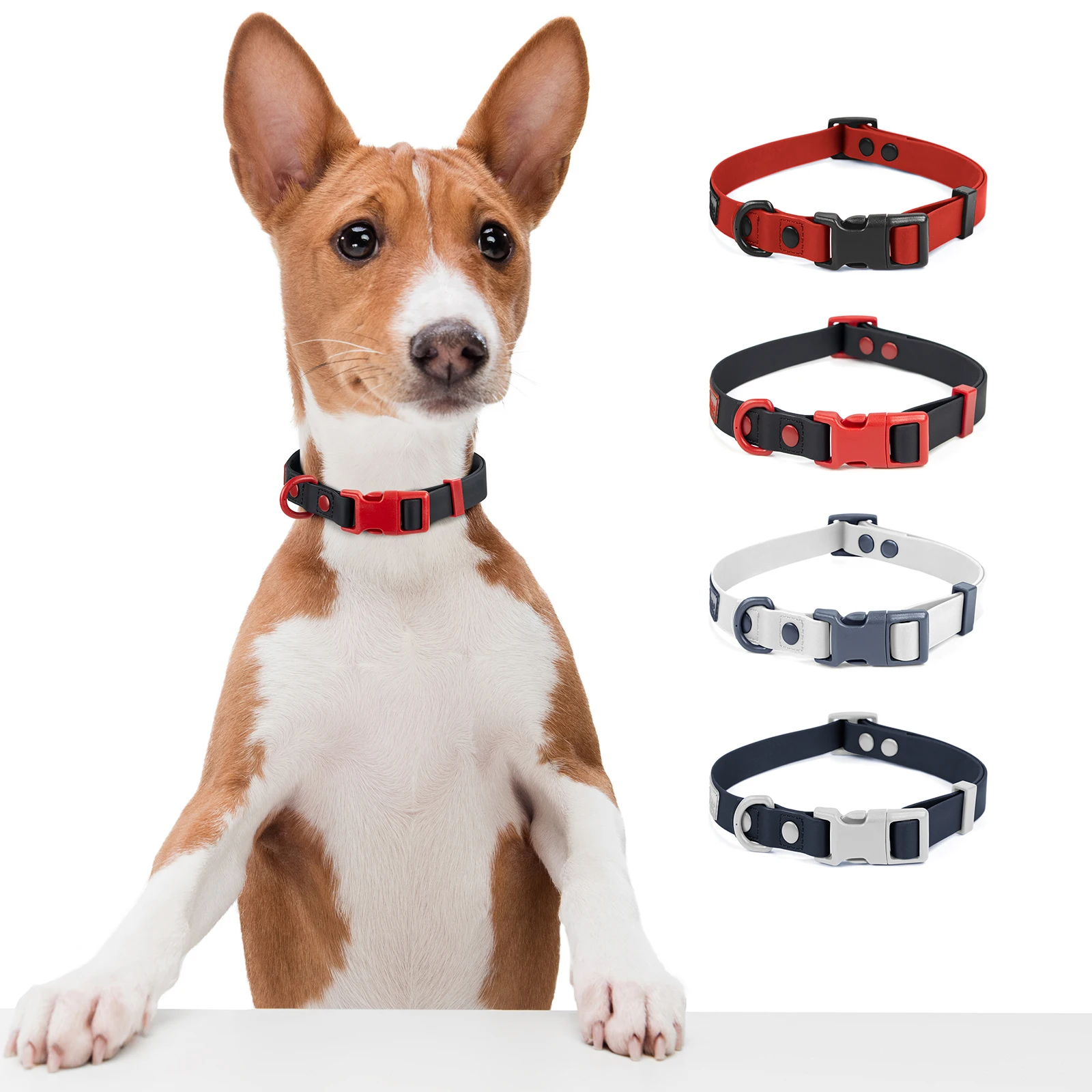 

Universal Waterproof Dog Collars Easy To Clean With Buckle PVC Rubber for Medium Small Dog Collar for Cats