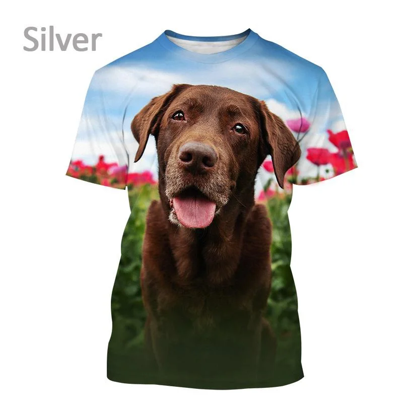 Labrador Retriever 3D Printed T-shirt Summer Fashion Pet Dog Men and Women Couple Casual Short Sleeve T-shirt Top