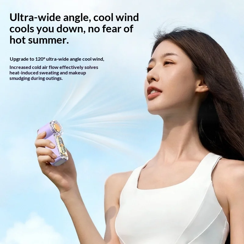 Portable Handheld Small Fan ABS Lightweight USB Rechargeable Mini Fans for On Go Cooling Portable Mini Pocket Fan Travel Outdoor
