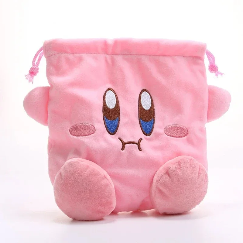 Yıldız Kirby saklama çantası Peluş Kozmetik Çantası Sevimli peluş oyuncak Taşınabilir İpli Cep Kawaii Kirby Karikatür Pembe bozuk para cüzdanı Hediye