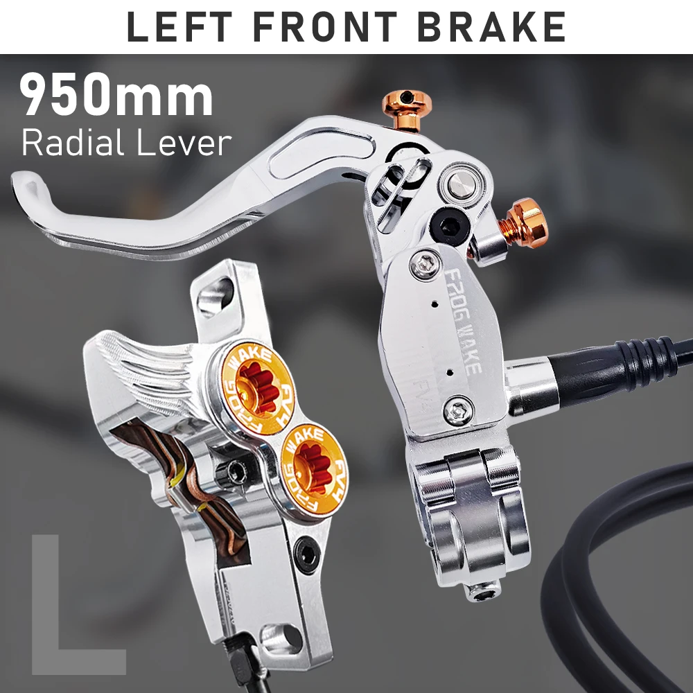 Avid 油圧ブレーキ　4ポッド　180mmローター　セット Frog Wake FV4-L マウンテンバイク油圧ディスクブレーキキット、180mm