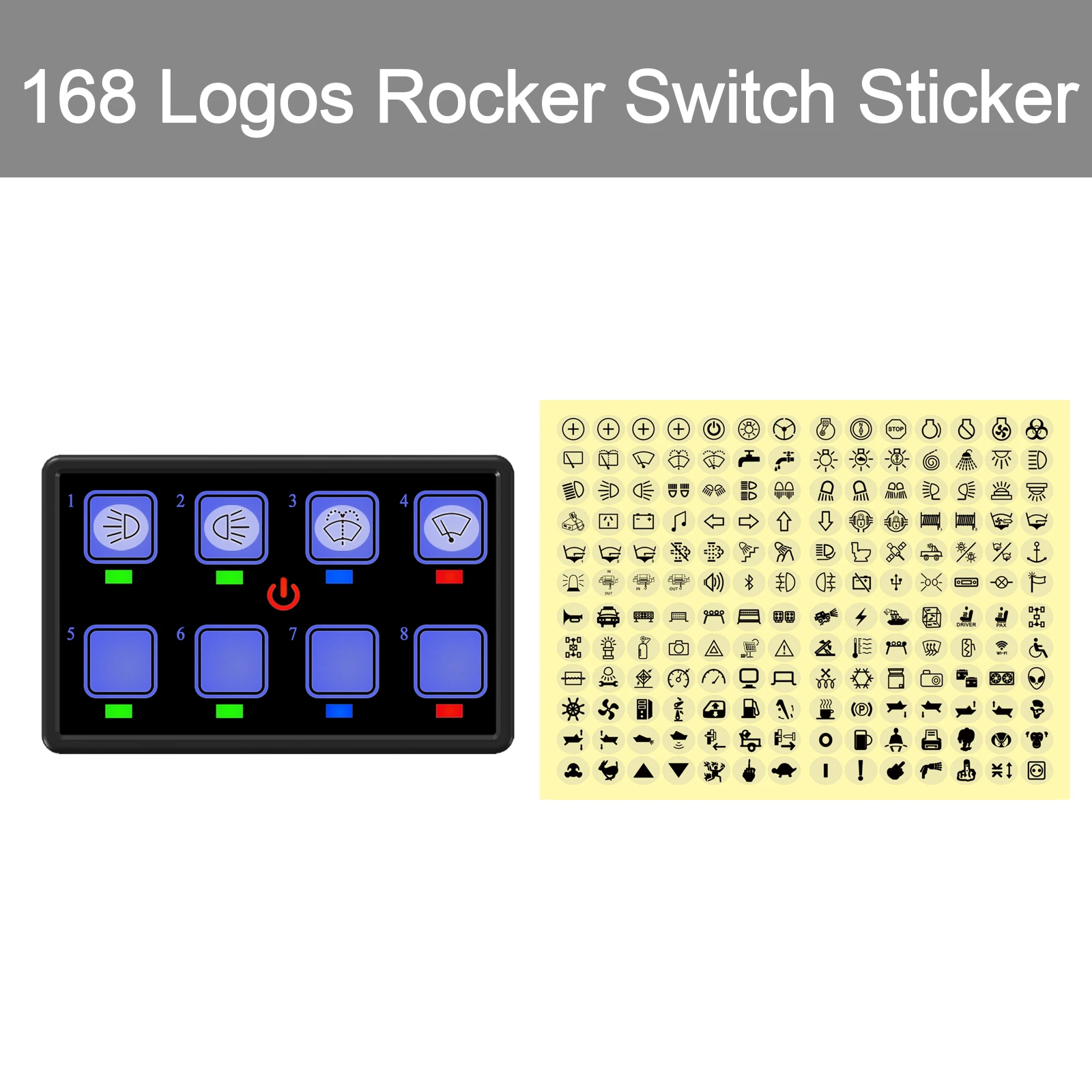 Switch Transparent Sticker Label Decal for Car Marine Boat Truck Trailer Dashboard Console Switch Panel Clear Decals