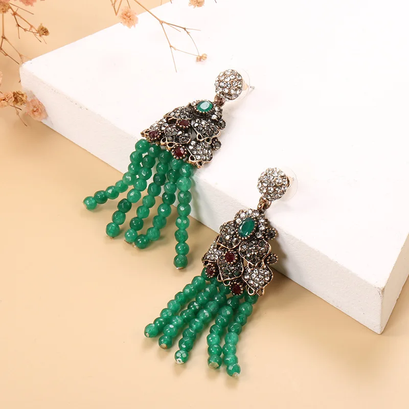 18K Multi Gold earrrings for Women Natural Myanmar Emerald with Diamond  Anillos De Bizuteria Anillos Mujer Gemstone jewelry Box - view 2