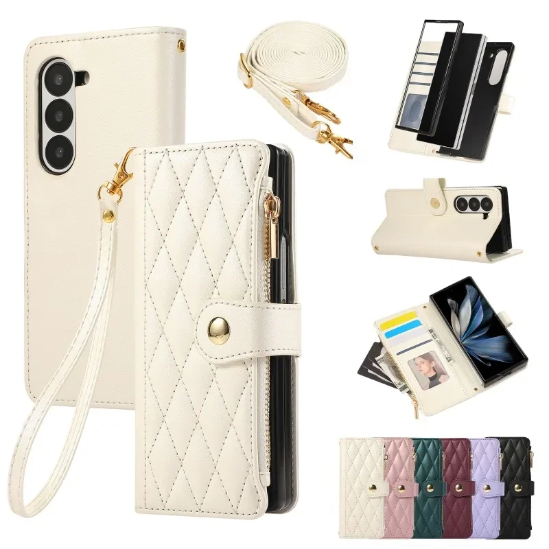Handgelenkriemen-Brieftasche mit Kartenhalter Handyhülle für Samsung Galaxy Z Fold 8 Ultra 7 6 5 4 Fold6 Fold5 Lederhülle – Detail 17