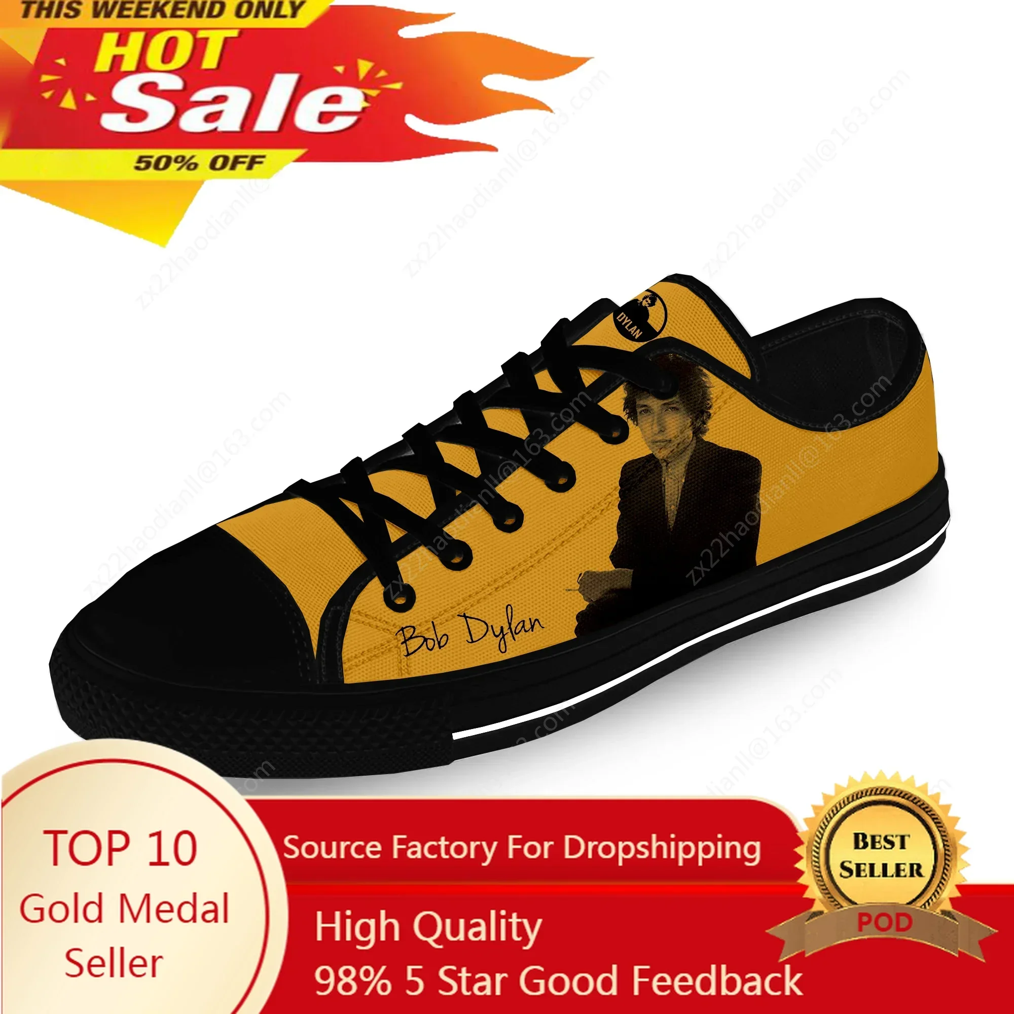 Bob Dylan Low Top Sneaker Men Women Teenager Canvas High Quality Sneaker Casual Custom Made Shoes Customize DIY Shoe