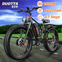 DUOTTS S26 EBike 1500W Dual Motor 48V20AH Battery Electric Bicycle Hydraulic shock 26*4.0 inch Fat Tire Mountains Electric Bike