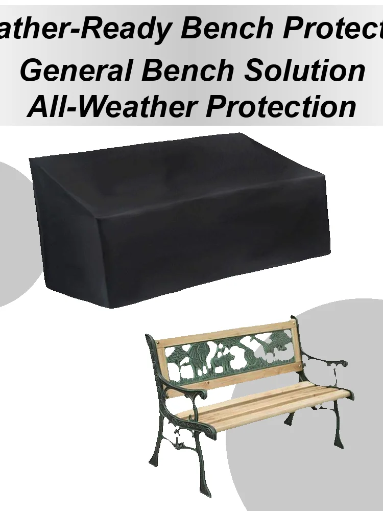 

Outdoor Garden Bench Cover Waterproof Chair Cover Weather Resistant Patio Furniture Cover Oxford Fabric Bench Cover for Lawn Yar