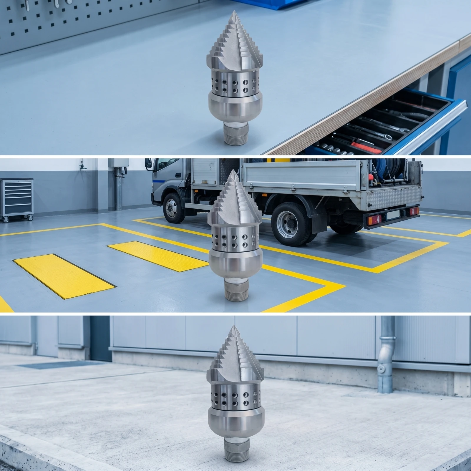 Nozzle with Rotary Head Threaded Rotary Spray Head Drain-Cleaning Nozzle Corrosion-Resistant Portable for Plumbers