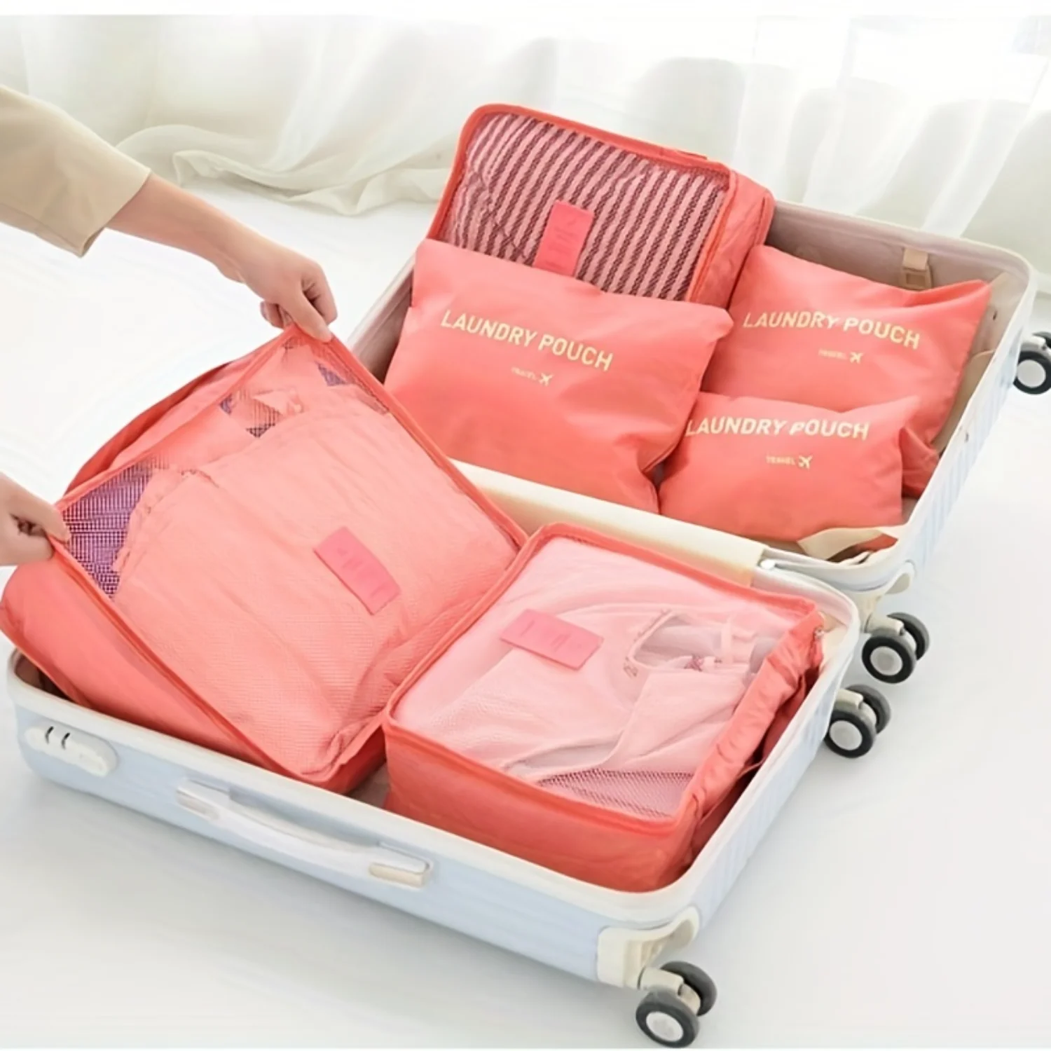 

6pcs Travel Bag - Dry/Wet Separation, Clothing & Cosmetic Organizer, Toiletry Bag for Packing - Simplify Your Travel Experience