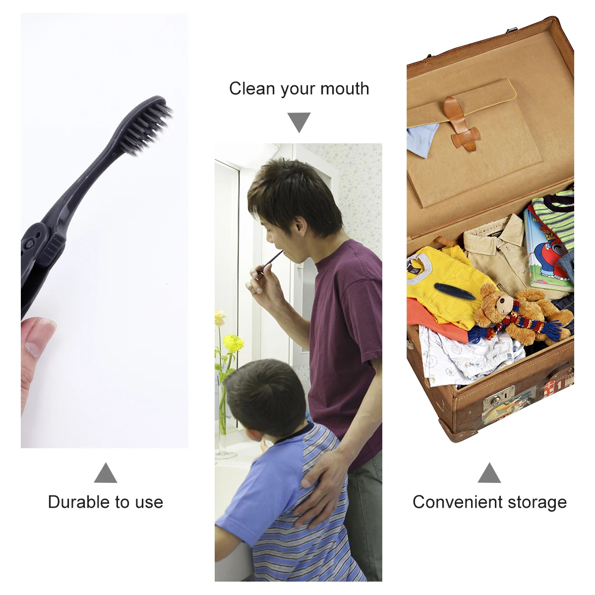 

8pcs Portable Folding Travel Toothbrush Bamboo Charcoal Soft Bristles Adult Ergonomic NonSlip Handle Oral Health