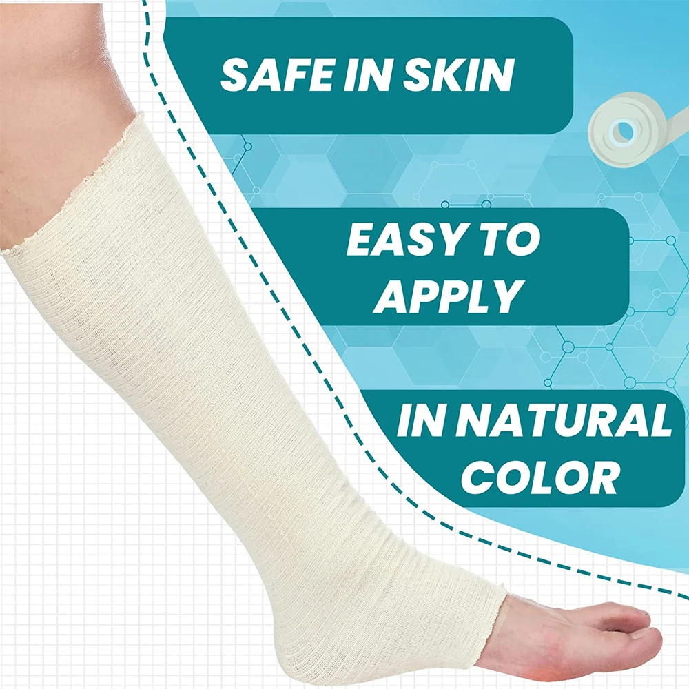 1Roll Elasticated Tubular Cast Sleeve,Stockinette Tubing for Large Arm, Knees, Legs -Compression Bandage Roll For Tissue Support