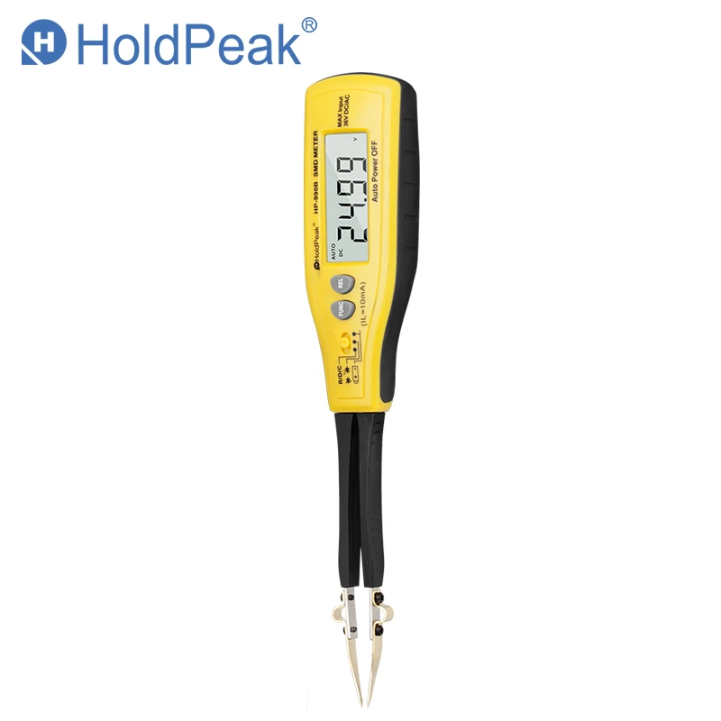 SMD Tester Tweezers Multimeter Resistance Capacitance Diode Zener LED Continuity Auto Power Off Portable High Precision Holdpeak