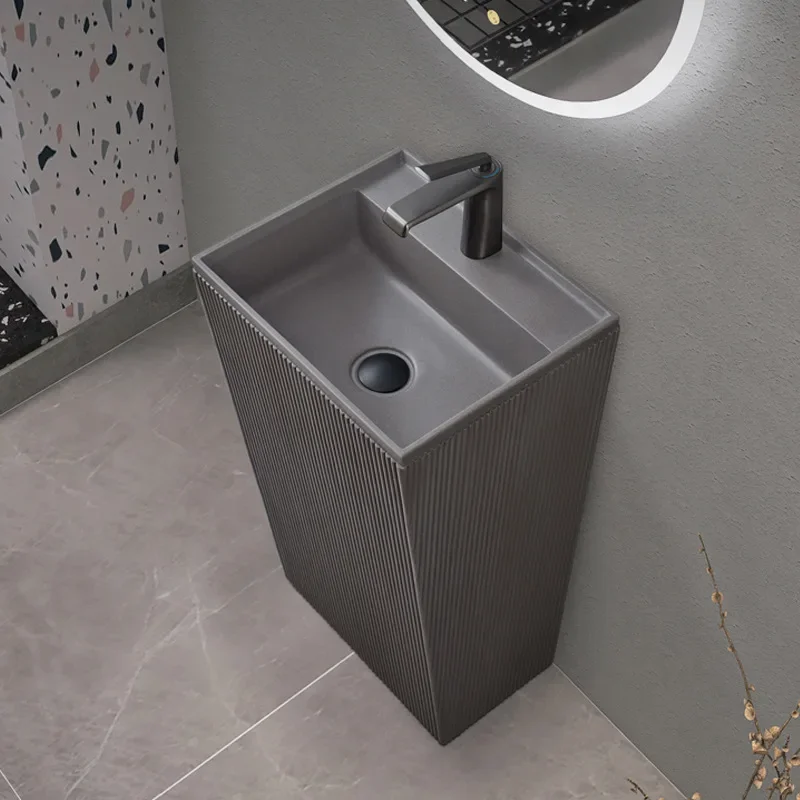 Column type washbasin integrated floor type washbasin