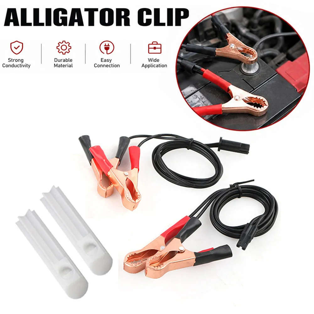 2 PCS 50AMP Alligator Clip Battery Inverter Wire Power Transfer Cable Ring Terminal Hole Size Quick Disconnect Plug Battery Alligator Clips Cable Clamps Connectors Cord