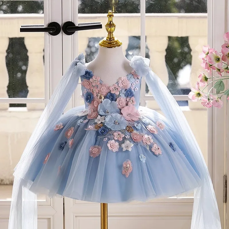 KLGFLD Gorgeous Girls Prom Dress High-End Elegant Dress Attending Party Evening Dress for Girls Christmas Dress Suitable for 2-8 image 6