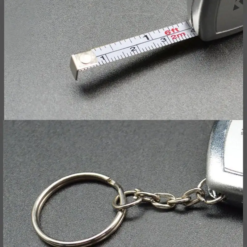 Keychain Tape Measure Retractable Measuring Tape for Indoor and Outdoor 2 Meter Pocket Size Small Steel Measuring Tool Y4QC