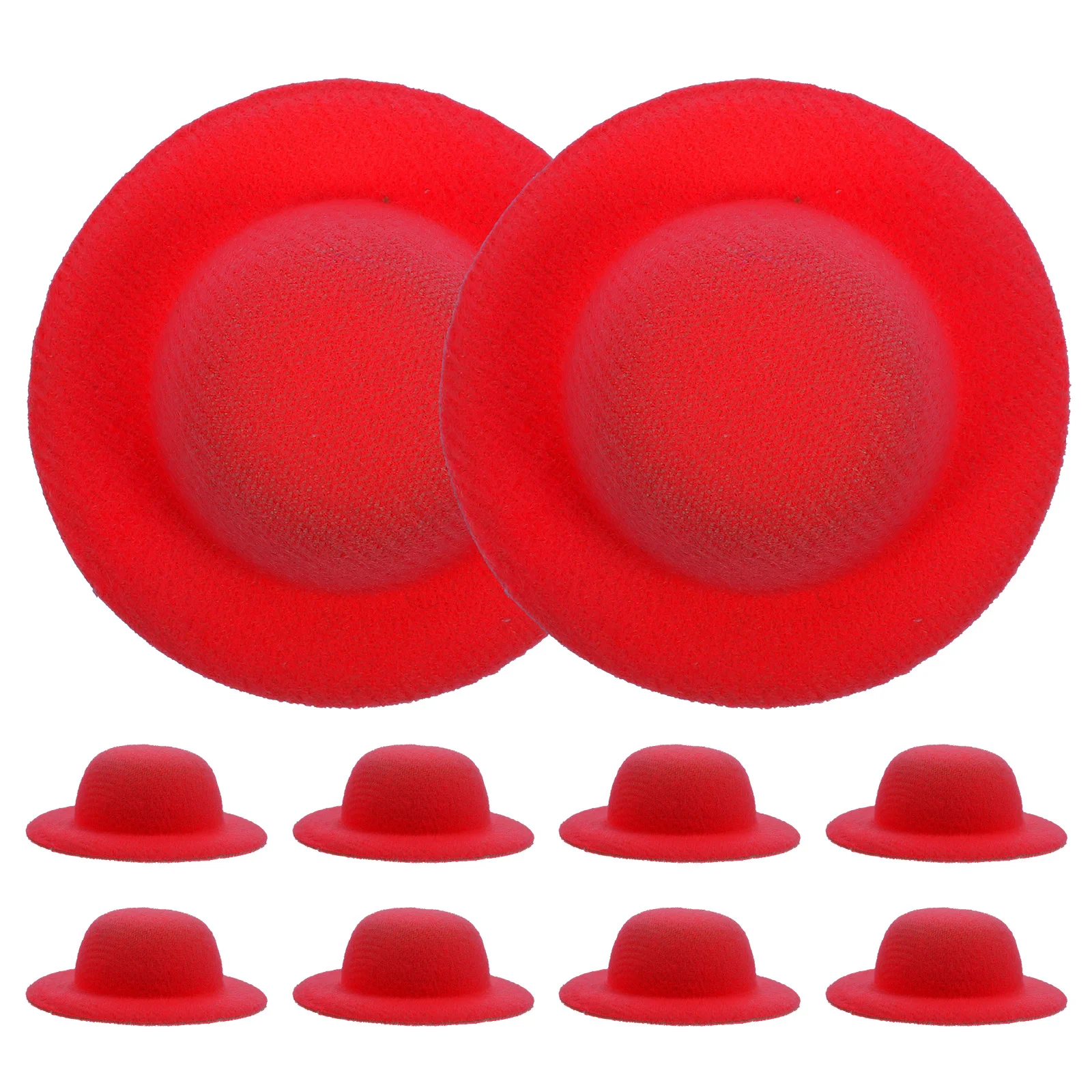 10 Pcs Small Red Fedora for Mini Imitation Miniature Knitting Creative Ornament ’s Baby Toys