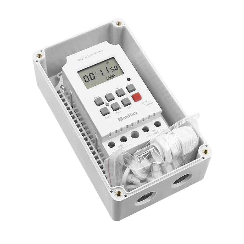 

Programmable Digital Time Switch Relay Timing Control Min 1 Second Adjust AC 220V 25A 68 ON OFF Timer with Protection Cover