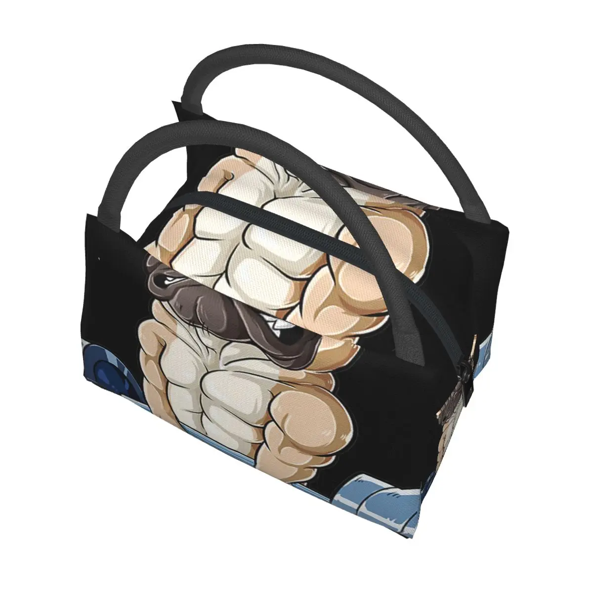 Monster Pug Dog Weightlifting Exercise Fitness Gym Workout Portable insulation bag for Cooler Food Office Pinic Container