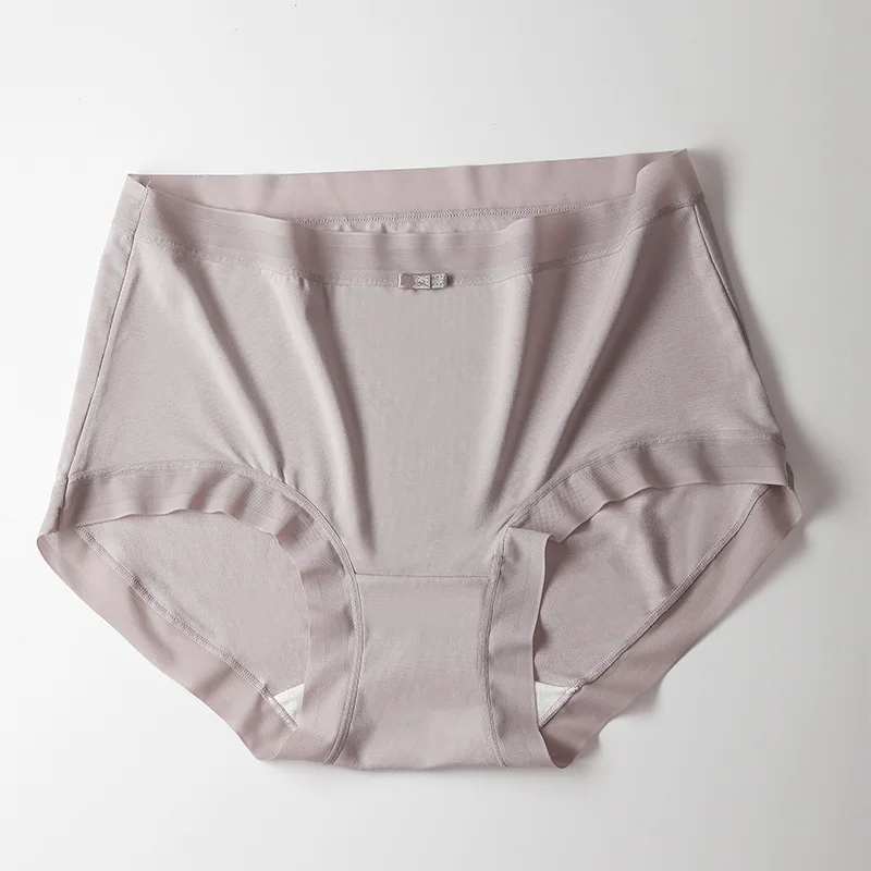 

Женские трусы со средней талией, удобные дышащие мягкие бесшовные антибактериальные трусы для домашней одежды большого размера, новые